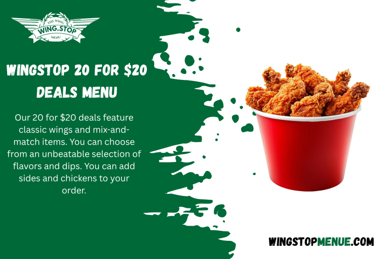 WingStop 20 For $20 Deals Menu